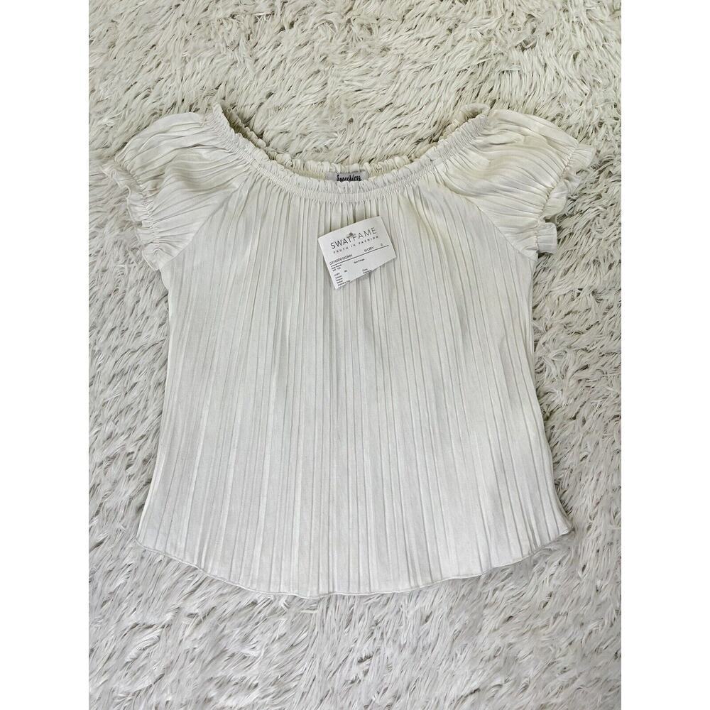 Speechless Kids Girls' Short Sleeve Front Smocked Top Blouse White Size‎ S